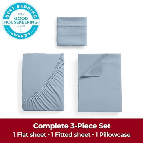 Microvezel lakenset, queensize, 4-delig, met diepe hoes. 1