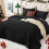 Fluffy Queen Comforter Set Black Faux Fur 3-Pc 2