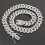 Colar de corrente cubana com diamantes em liga metálica, 14 mm, 20 cm (8 polegadas), prateado 7