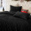Fluffy Queen Comforter Set Black Faux Fur 3-Pc 5