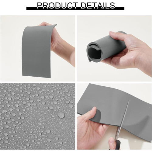 Conjunto de 3 Tapetes de Silicone para Prensa Térmica 7,80x3,94x0,14 Polegadas, Capa de Silicone para Prensa Térmica, Almofada de Espuma, 2