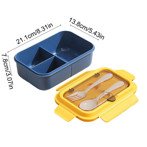 Στεγανό κουτί Bento 1200ml για ενήλικες, 3 τμημάτων, χωρίς BPA, κατάλληλο για φούρνο 2