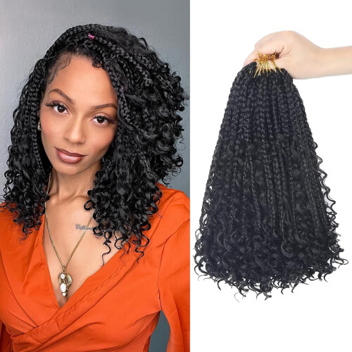 Boho Box Braids Häkelhaar, 30 cm, 8er-Pack, vorgeflochten 1