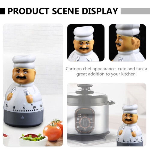 Kitchen Timer Chef Shape 60 Minute Alarm Clock 1