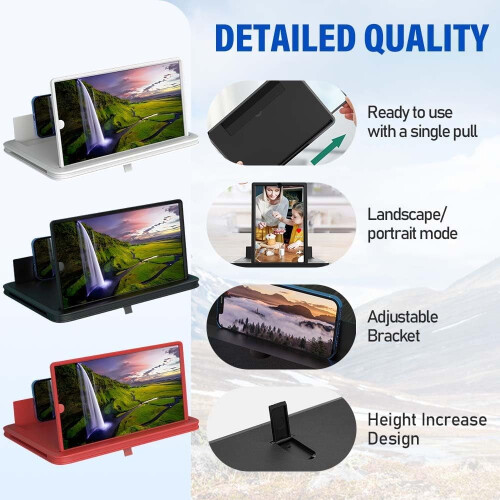 Μεγεθυντικός φακός τηλεφώνου HD 12" με πτυσσόμενη βάση, φορητός επεκτατήρας οθόνης 2