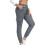 lulshou Women's Plus Size Cargo Pants with Pockets Casual Solid Color Drawstring Work Pants Trousers 3