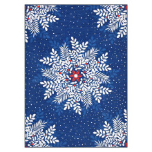 Christmas Rug 4x6 Snowflake Washable Area Rug for Hallway Non Slip Throw Rugs Low Pile Carpet for Bedroom Living Room Blue