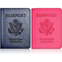 2PCS Passport Holders,Ultra Slim Passport Wallet,PU Leather Passport Cover for Women and Men