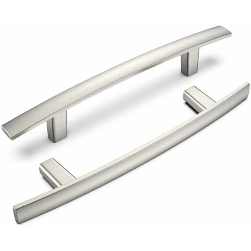 10-Pack Brushed Nickel Cabinet Handles, 3.75" Hole Centers, Zinc Alloy Arch Drawer Pulls For Kitchen & Dresser Â Compatible With Standard Cabinets 9180479270201