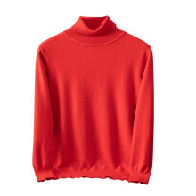 Men's Fashion High Neck Sweater Fall Winter Casual Solid Color Thermal Warm Knitted Pullover Top Men's Sweaters(Red,L)
