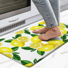 Lemon Kitchen Mats, Anti-Fatigue Non-Skid Washable Memory Foam Rug, 17.3"x29", Compatible with Kitchen, Bedroom, Office, Sink & Laundry