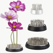 Stainless Steel Flower Frogs (Kenzan) for Vases – Round Metal Floral Arranger Pin Holders, 3 Pack (0.9"/1.34"/2.36")