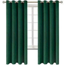 Blackout Curtains for Bedroom - Grommet Thermal Insulated Room Darkening Curtains for Living Room, Set of 2 Panels (52 x 72 Inch, Emerald Green)