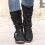 Women's Winter Suede Mid-Calf Boots Black Size9 5