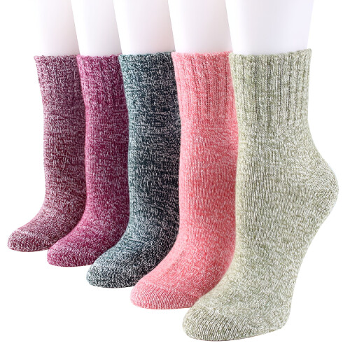 5 Pairs Thick Wool Blend Socks Boot Socks Size 8-11