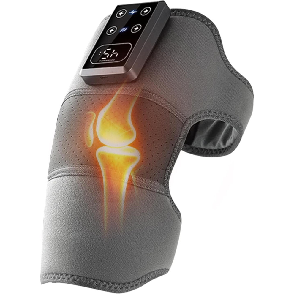 Heating Knee Massager with Vibration, 3-in-1 Knee, Shoulder & Elbow Relief, Compression, LED Screen for Pain Relief