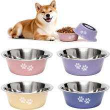 4-Pack Stainless Steel Dog Bowls with Non-Slip Bottom, Dishwasher Safe, Compatible with Medium/Small Dogs