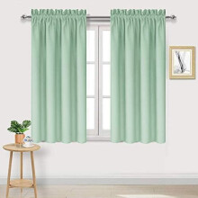Blackout Curtains, Room Darkening & Thermal Insulated, 38x54", Set of 2 Light Green Rod Pocket Panels