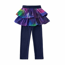 Κολάν βαμβακερό τούτου με φούστα για κορίτσια, μωβ, μακριά