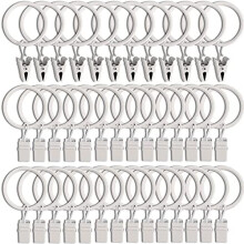 40-Pack White Curtain Clip Rings, 1.26" ID, Fits Up to 1" Rod, Compatible with Standard Drapery