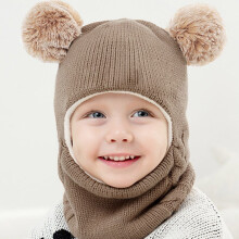 Toddler Balaclava Hat Scarf Earflap Set 2 in 1 Toddler Warm Windproof Knitted Beanie with Neck for Winter Toddler Winter Hats 1-6 Years