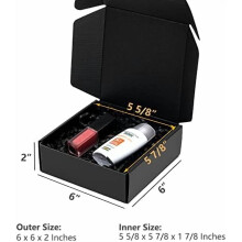6x6x2" Small Black Shipping Boxes (25 Pack) – Corrugated Tab-Locking Mailers for Jewelry, Gifts & Crafts – Compatible with USPS