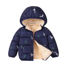 Toddler Little Boy Girl Fleece Hooded Puffer Jacket Elk Print Down Coat,5T