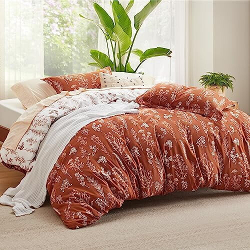 Housse de couette King – Réversible à motif floral en polyester 1