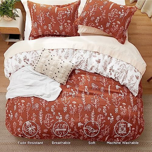 Housse de couette King – Réversible à motif floral en polyester 2