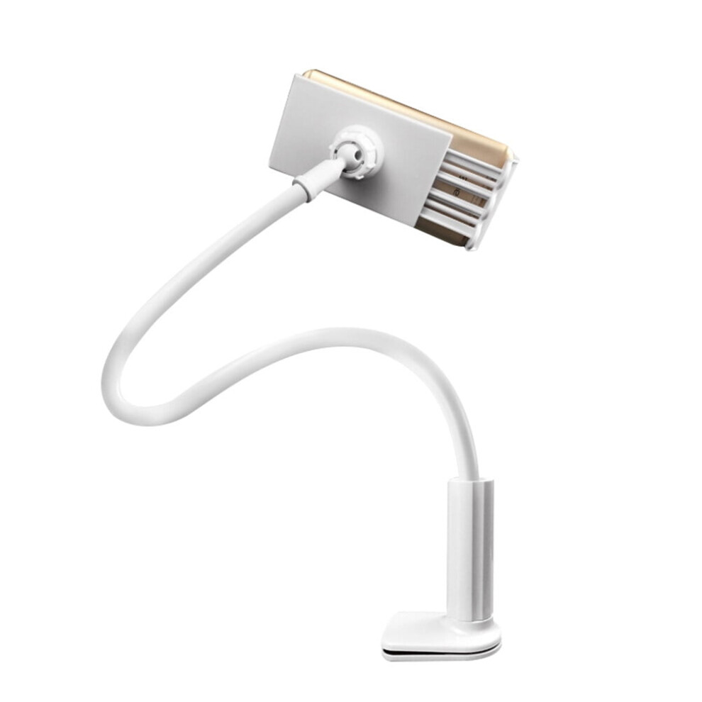 Universal Cell Phone Holder Lazy Bracket Mobile Phone Stand Flexible Gooseneck Long Arm Clip For Smartphone Or Tablet Devices (White) White 9557311902284