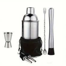 6/7/10-delige roestvrijstalen cocktailshaker barset met opbergtas