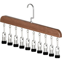 Closet Organizer with 10 Clips – Space Saving Hanging Organizer for Pants, Leggings, Hats & Accessories, 360 Swivel Hook, Universal Closet Storage