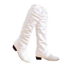 Botas altas de invierno para mujer, elegantes, hasta la rodilla, color negro y marrón, con tacón plano. Talla US: 6.5 (38).