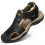 Men's Leather Sandals Black Size 13 (46) 1