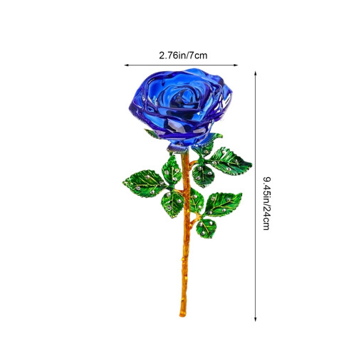 Ornamento de rosa de cristal, flor de vidro de 24 cm (9,5 polegadas) 1