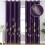 Cortinas térmicas roxas blackout 52x102 polegadas (132x259 cm), conjunto de 2 peças. 1