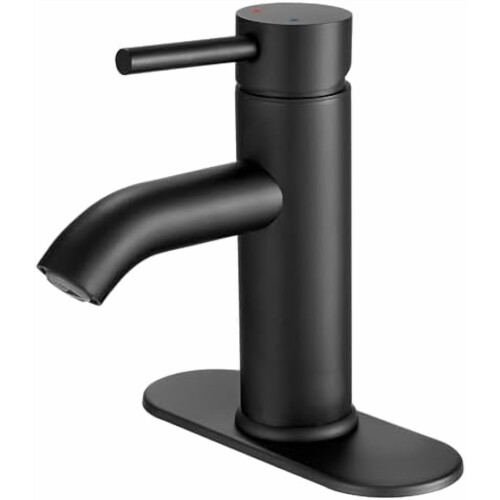 Black Bathroom Faucet Single Handle Matte Black 1 or 3 Hole