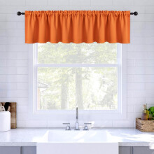 Cantonnière d'automne 52 po x 18 po, à fourreau pour tringle, isolée thermiquement, écoénergétique, orange, compatible avec les tringles
