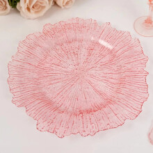 BalsaCircle6Transparent Blush13" Assiettes de présentation rondes à motif bois acrylique BalsaCircle6