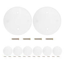 FRCOLOR Lot de 8 plaques de protection rondes pour plafonniers, caches-prises pour boîtiers électriques extérieurs, avec vis