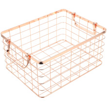 Iron-art Storage Basket Wire for Black Bins Tray Retro Decor