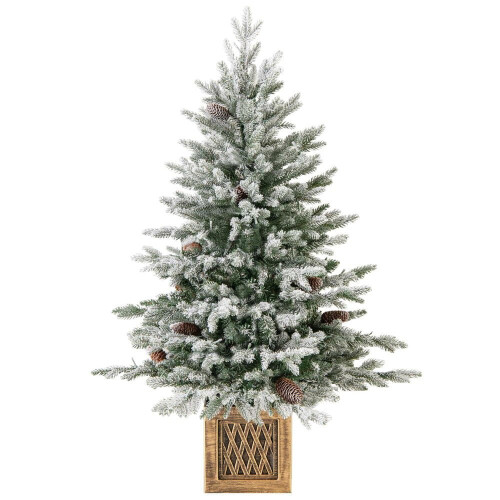 Artificial Christmas Tree 4 ft Pre-Lit 100 LEDs Green White