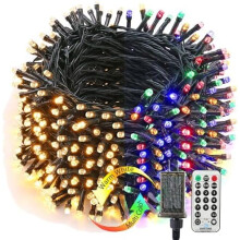 800 LED Christmas String Lights, 279ft, 11 Modes, Remote Control, Warm White & Multicolor, Outdoor Use – Compatible with Xmas Tree