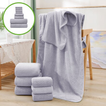 Juego de 8 toallas cuadradas y toallas de baño de terciopelo - Suaves y absorbentes para rostro y baño, para uso doméstico.