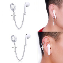 EASTIN1Pair Orecchini anti-smarrimento compatibili con Airpods2 e 1 3/Pro Supporto per auricolari wireless con cinturino e gancio per orecchio senza