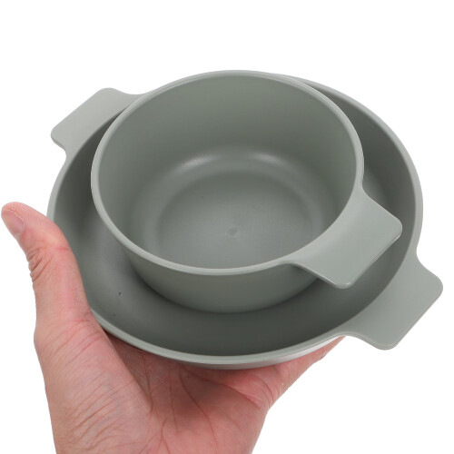Set di stoviglie in plastica per esterni, portatile e leggero, 4 pezzi 2