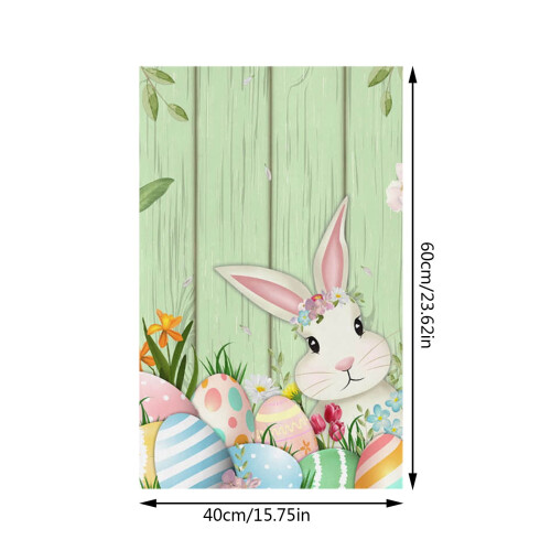 Torchon de cuisine à motif lapin rayé, décoration de Pâques 2