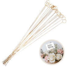 20Pcs Metal Floral Picks for Bouquet Arrangement Circular Small Simple Style