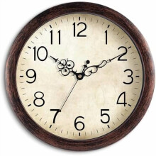 12" Vintage Bronze Wall Clock – Battery Operated, Silent Quartz, Retro Rustic Decor for Living Room, Office, Kitchen, Bedroom
