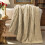 Chunky Knit Throw Blanket Beige 50x60 Inch 1